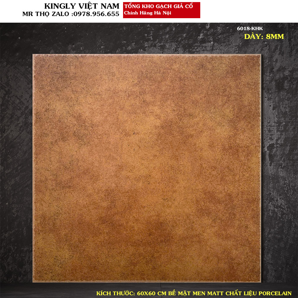 Gạch giả cổ lát nền màu da bò 60x60 6018